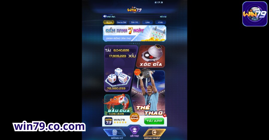 Tại trang chủ cổng game bạn chỉ cần nhấp vào mục đăng nhập